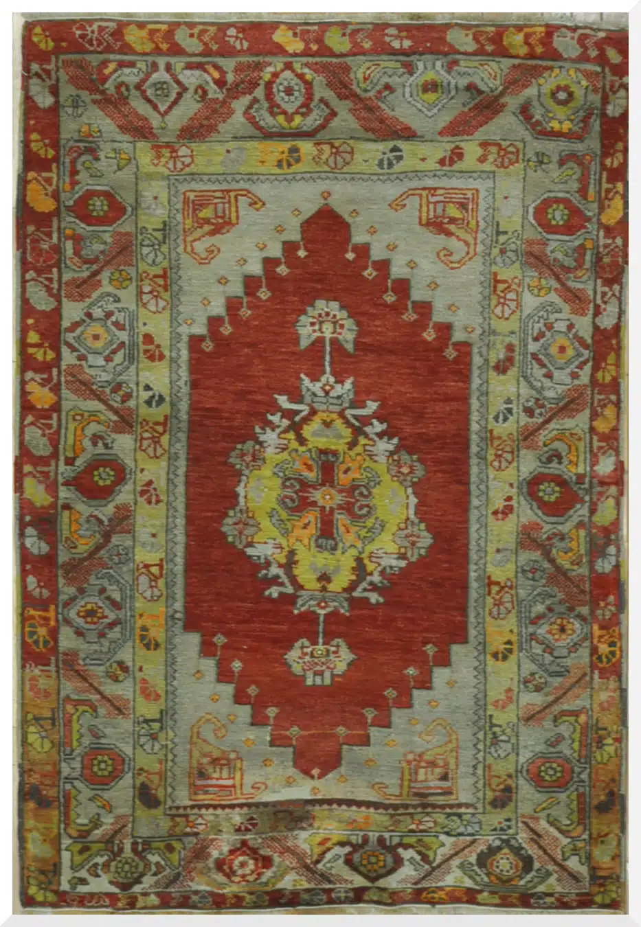 3' x 6' Red Fine Hand-Knotted Vintage Oriental Rug – Traditional Wool