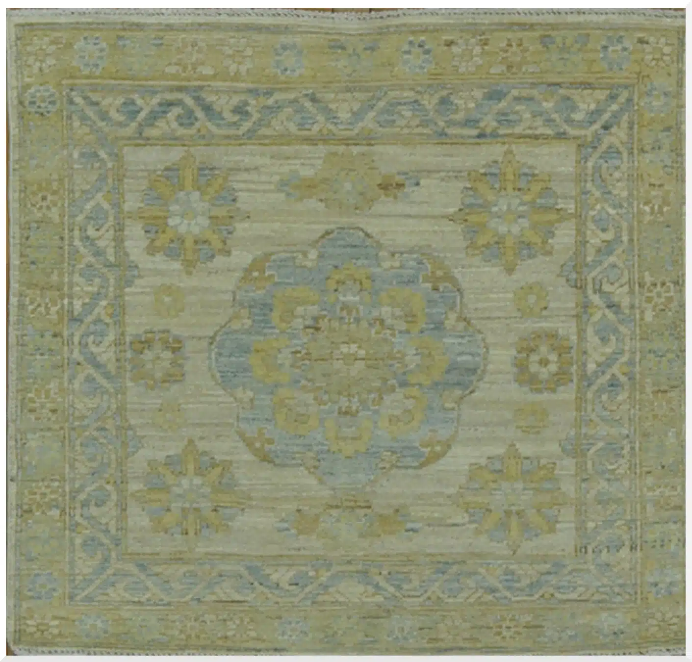 3' x 4' Light Beige Fine Hand-Knotted Pakistani Khotan Rug – Transitional Wool