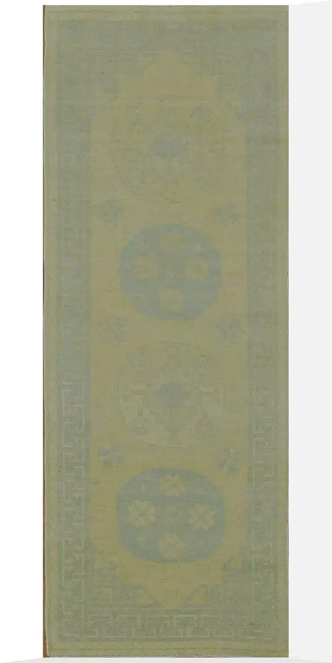 3' x 8' Light Beige Fine Hand-Knotted Pakistani Khotan Rug – Transitional Wool