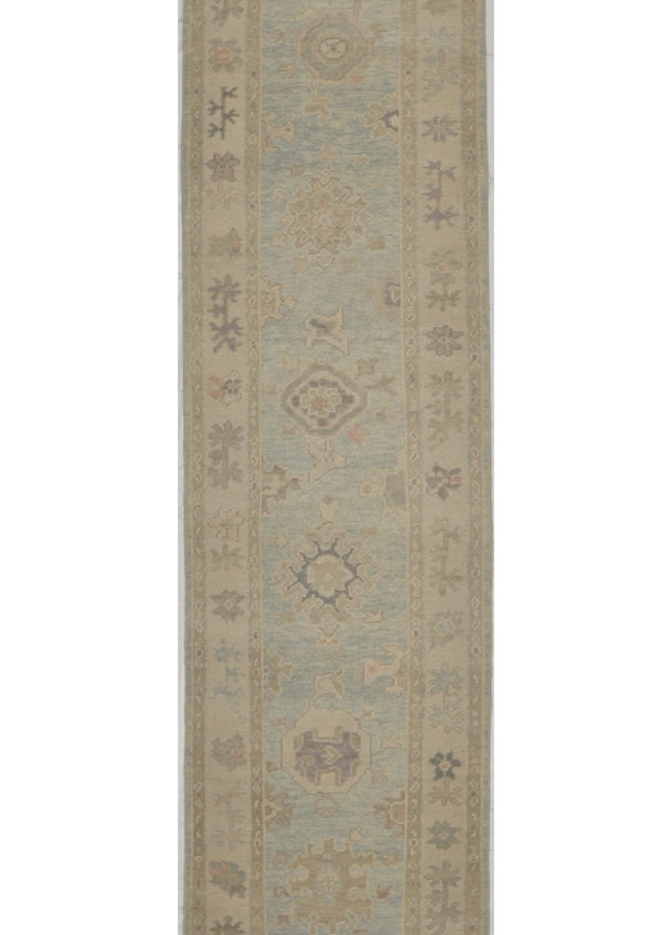 Long New Oushak Runner Rug