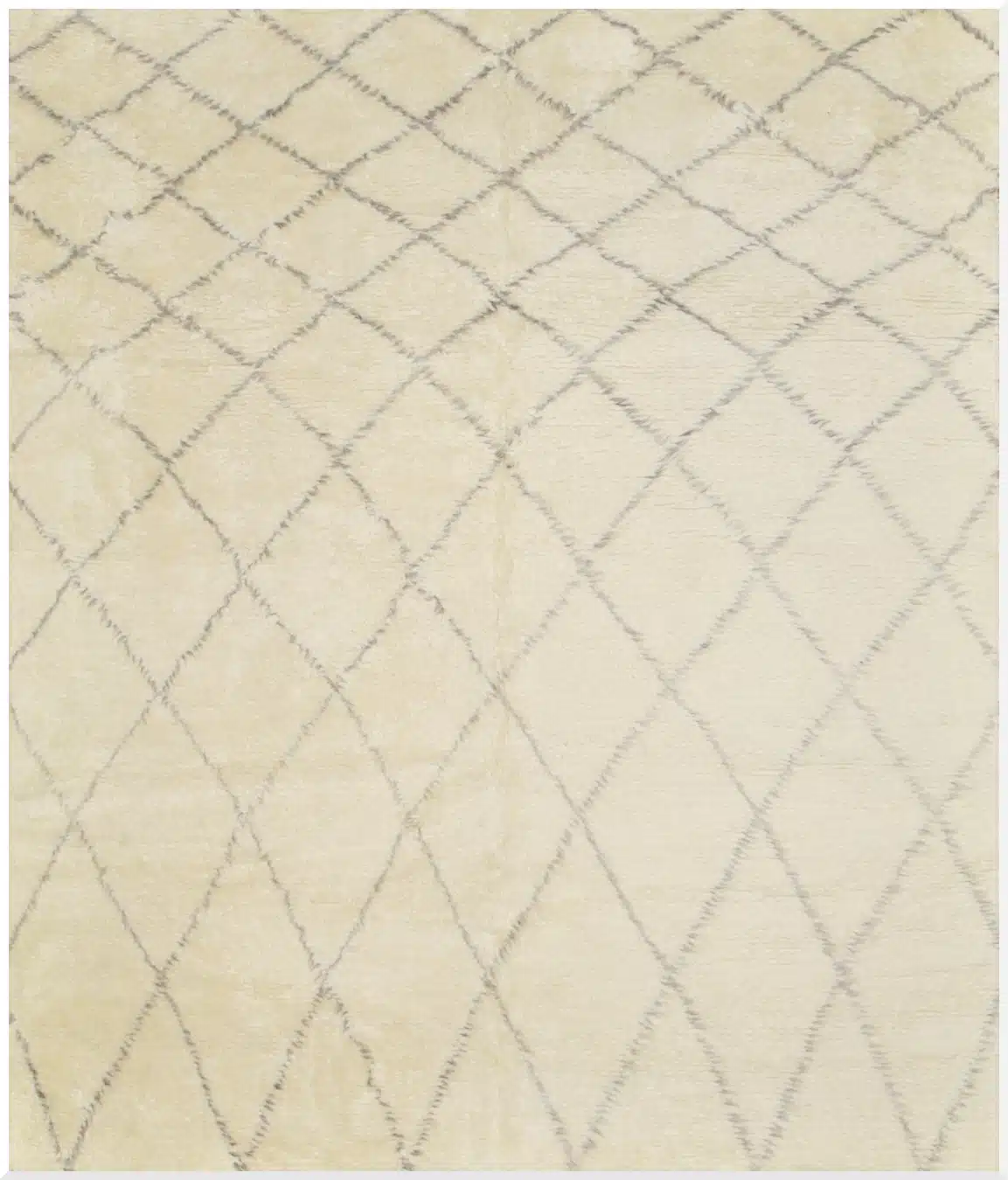 8' x 10' Beige Fine Hand-Knotted Indian Moroccan Style Rug – Contemporary Wool