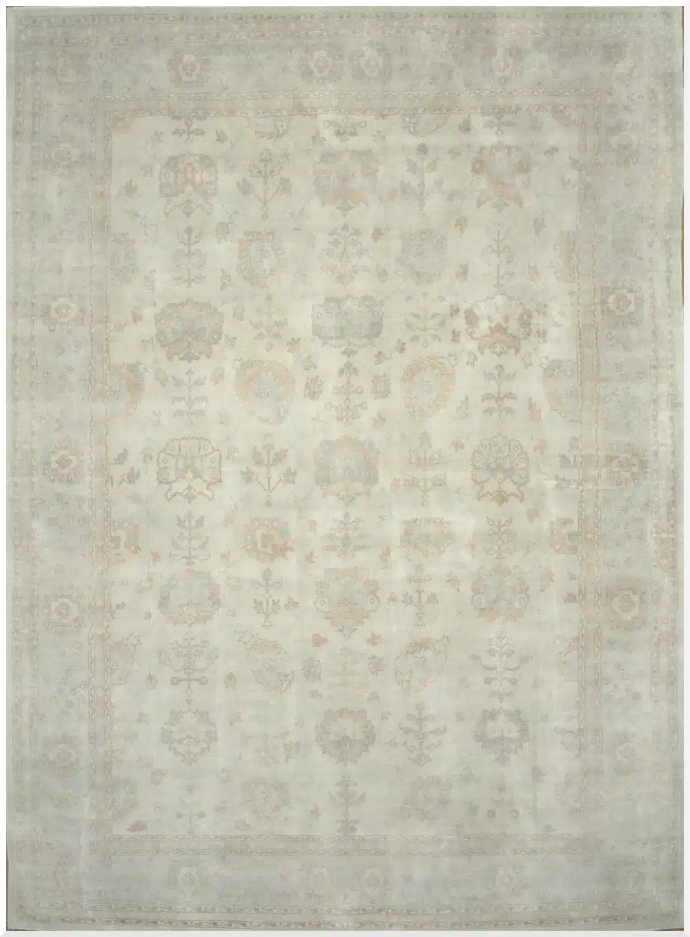 13' x 19' Beige Fine Hand-Knotted Egyptian Sultanabad Rug – Transitional Wool