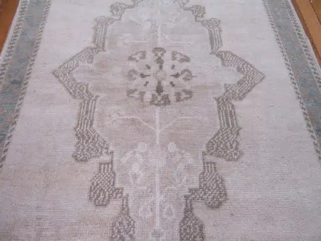 3' x 6' Beige Fine Hand-Knotted Turkish Anatolian Rug – Transitional Wool - Image 4