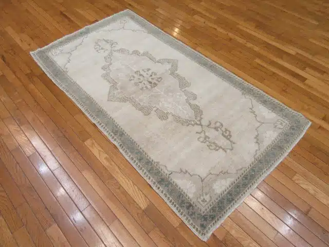 3' x 6' Beige Fine Hand-Knotted Turkish Anatolian Rug – Transitional Wool - Image 6