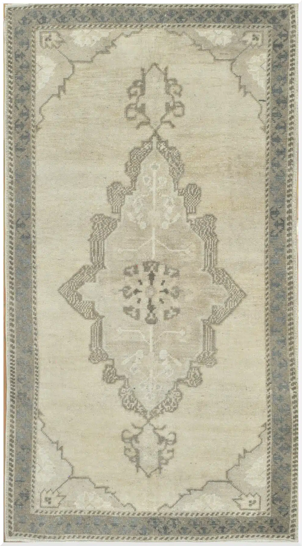 3' x 6' Beige Fine Hand-Knotted Turkish Anatolian Rug – Transitional Wool