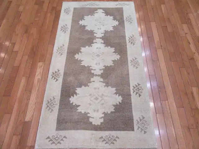 3' x 5' Beige Fine Hand-Knotted Turkish Anatolian Rug – Vintage Wash Wool - Image 2