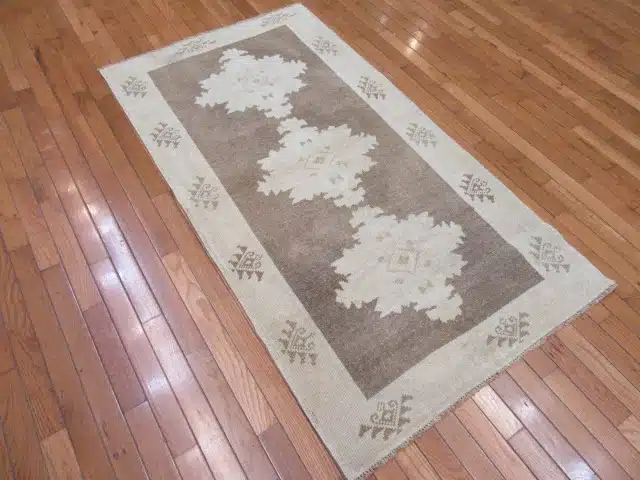 3' x 5' Beige Fine Hand-Knotted Turkish Anatolian Rug – Vintage Wash Wool - Image 6