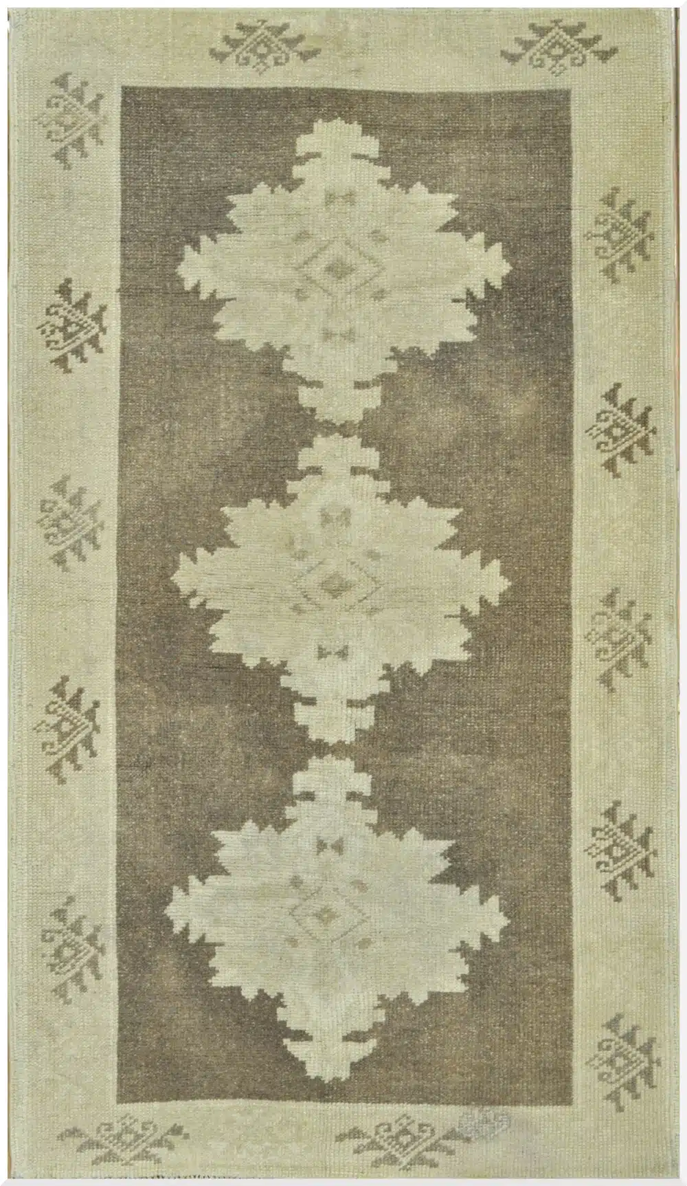 3' x 5' Beige Fine Hand-Knotted Turkish Anatolian Rug – Vintage Wash Wool