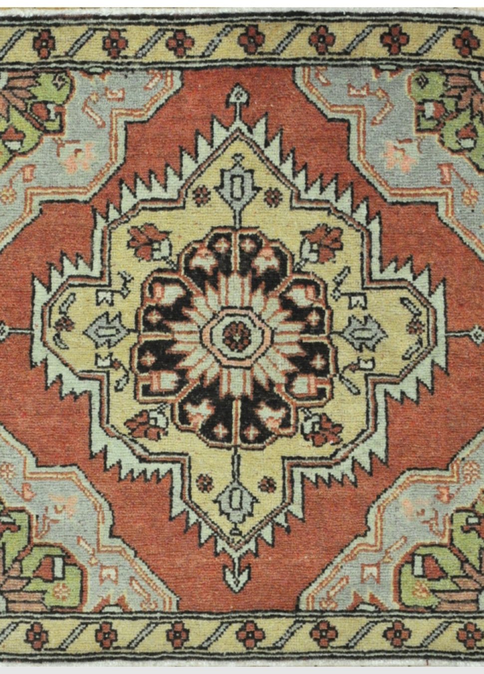 Small Square Vintage Turkish Rug