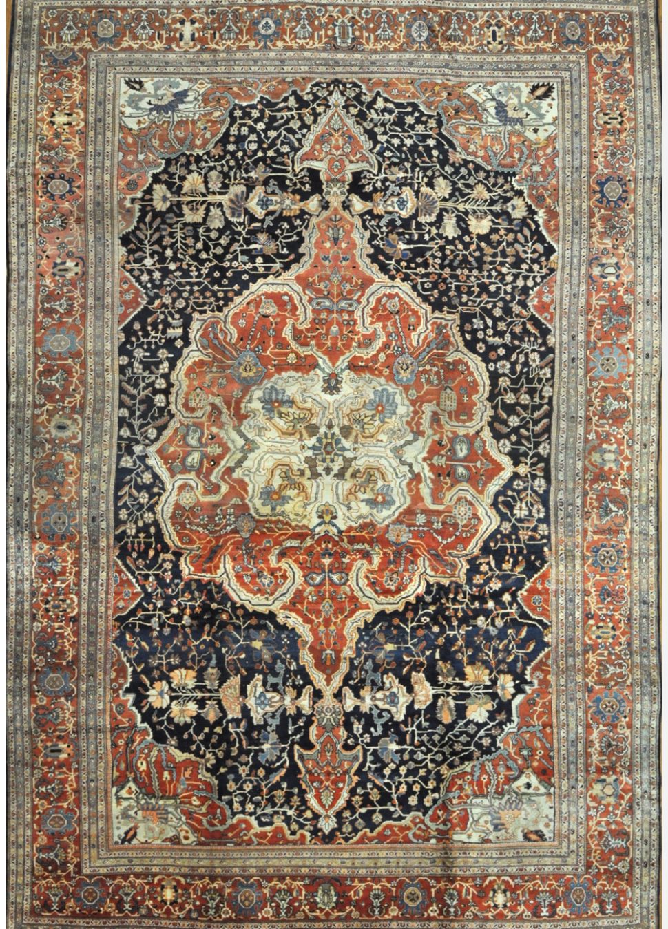 Antique Persian Sarouk Farahan Rug