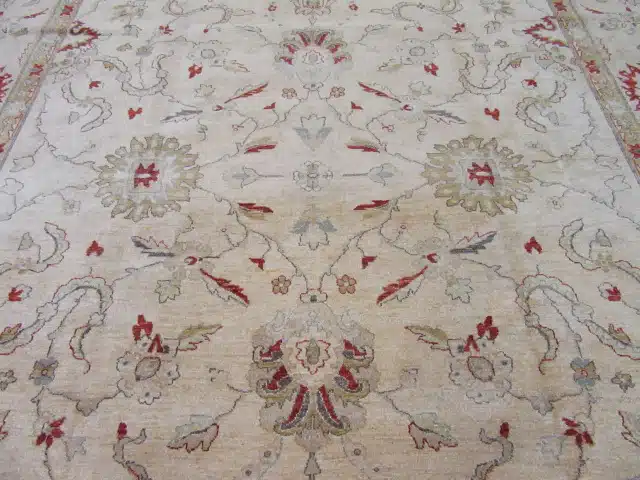 12' x 16' Beige Fine Hand-Knotted Pakistani Sultanabad Rug – Traditional Wool - Image 3