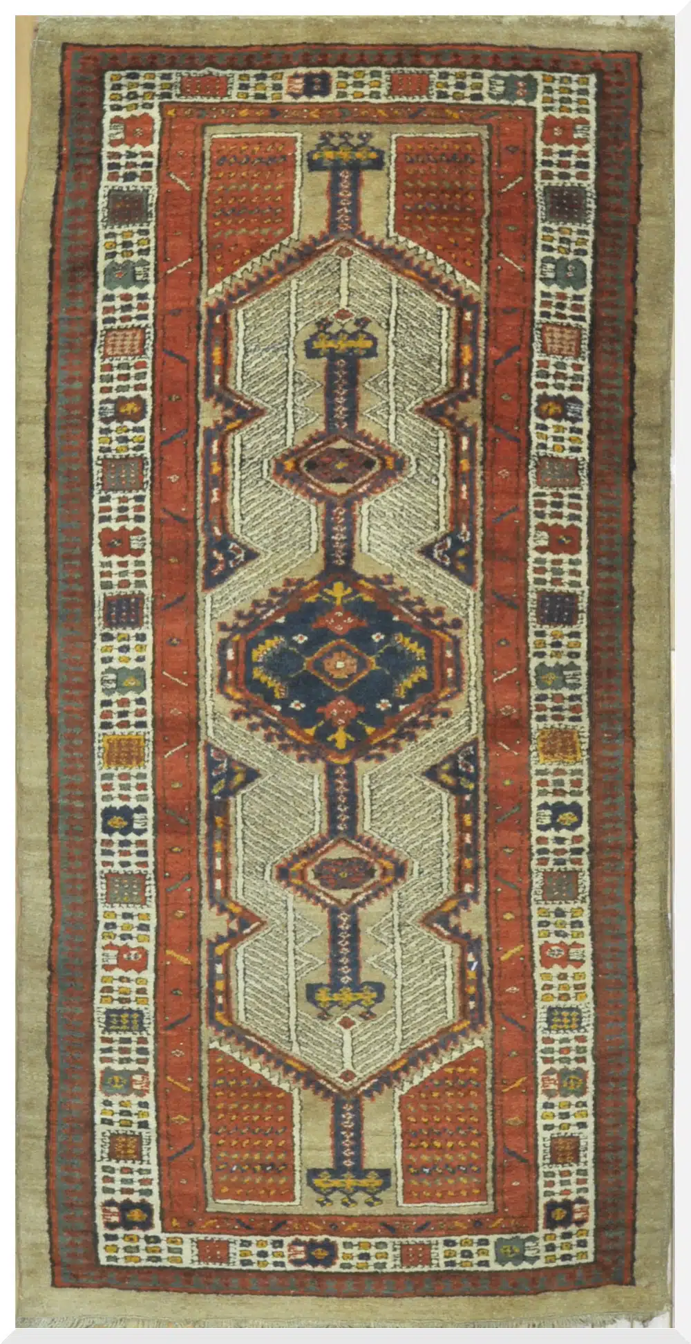 3' x 6' Red Fine Hand-Knotted Persian Vintage Sarab Runner Rug – Traditional Wool