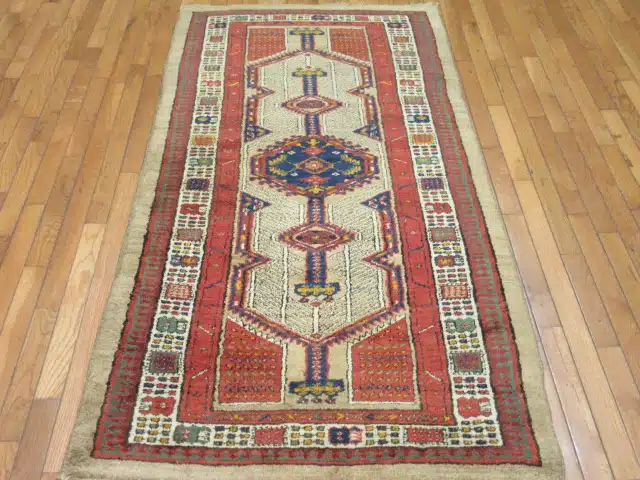 3' x 6' Red Fine Hand-Knotted Persian Vintage Sarab Runner Rug – Traditional Wool - Image 2
