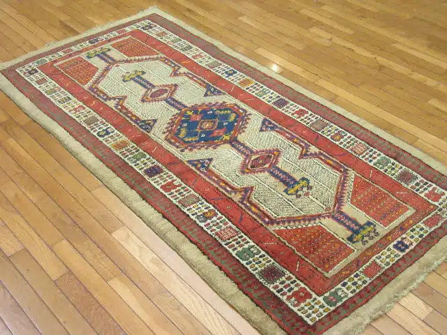 3' x 6' Red Fine Hand-Knotted Persian Vintage Sarab Runner Rug – Traditional Wool - Image 7