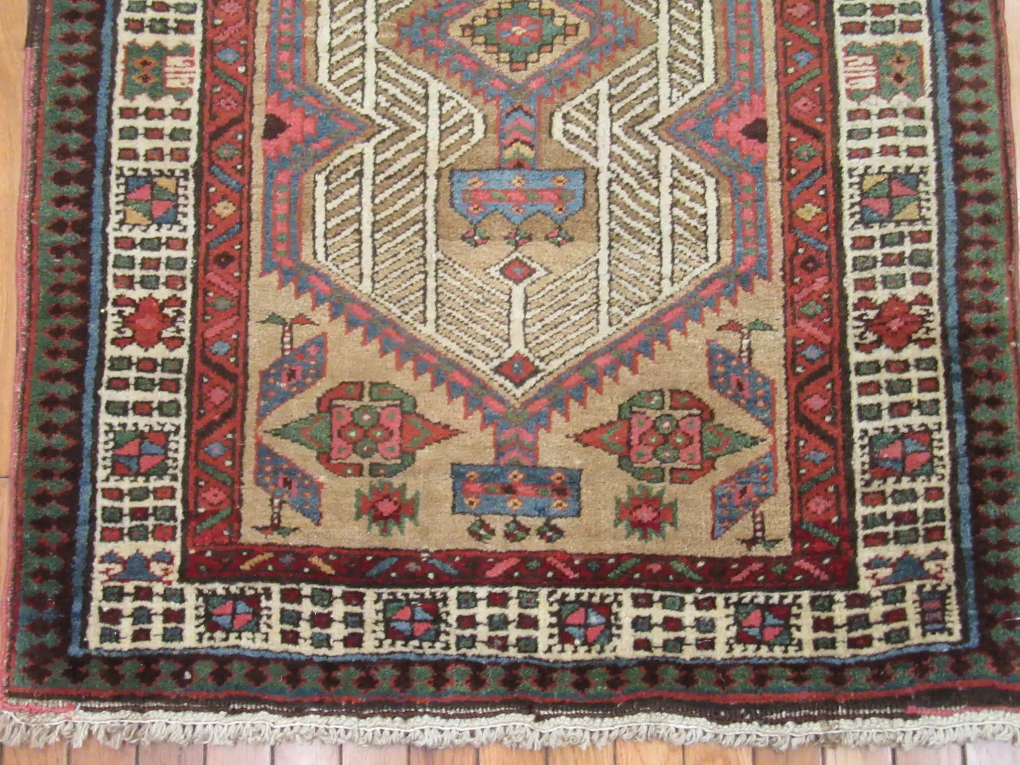 3' x 12' Red Fine Hand-Knotted Caucasian Kazak Rug – Tribal Wool - Image 3