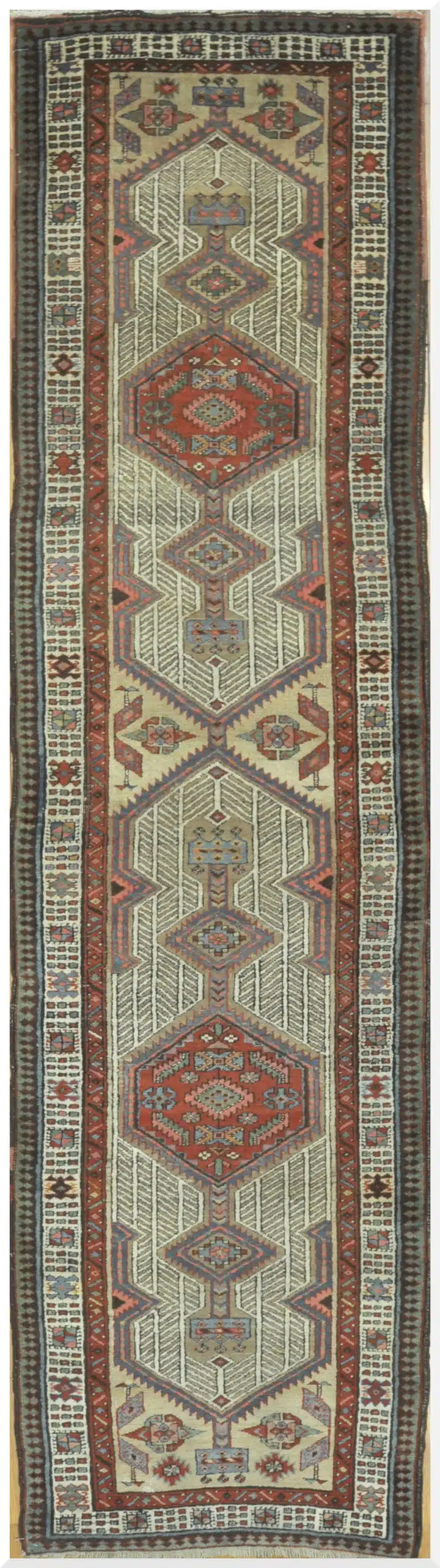 3' x 12' Red Fine Hand-Knotted Caucasian Kazak Rug – Tribal Wool