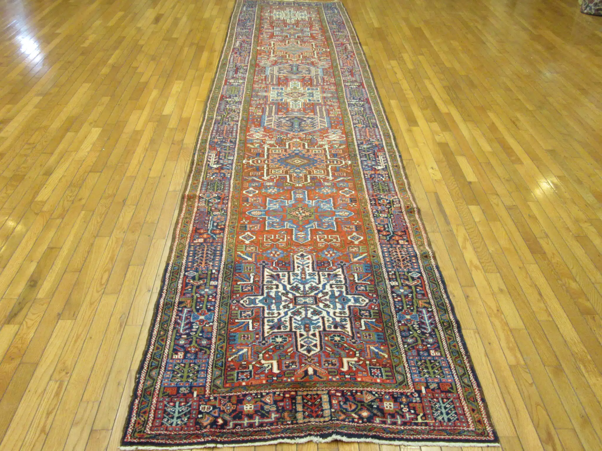 4' x 16' Persia Red Navy Kazak Runner Rug Traditional Hand Knotted Wool - Image 2