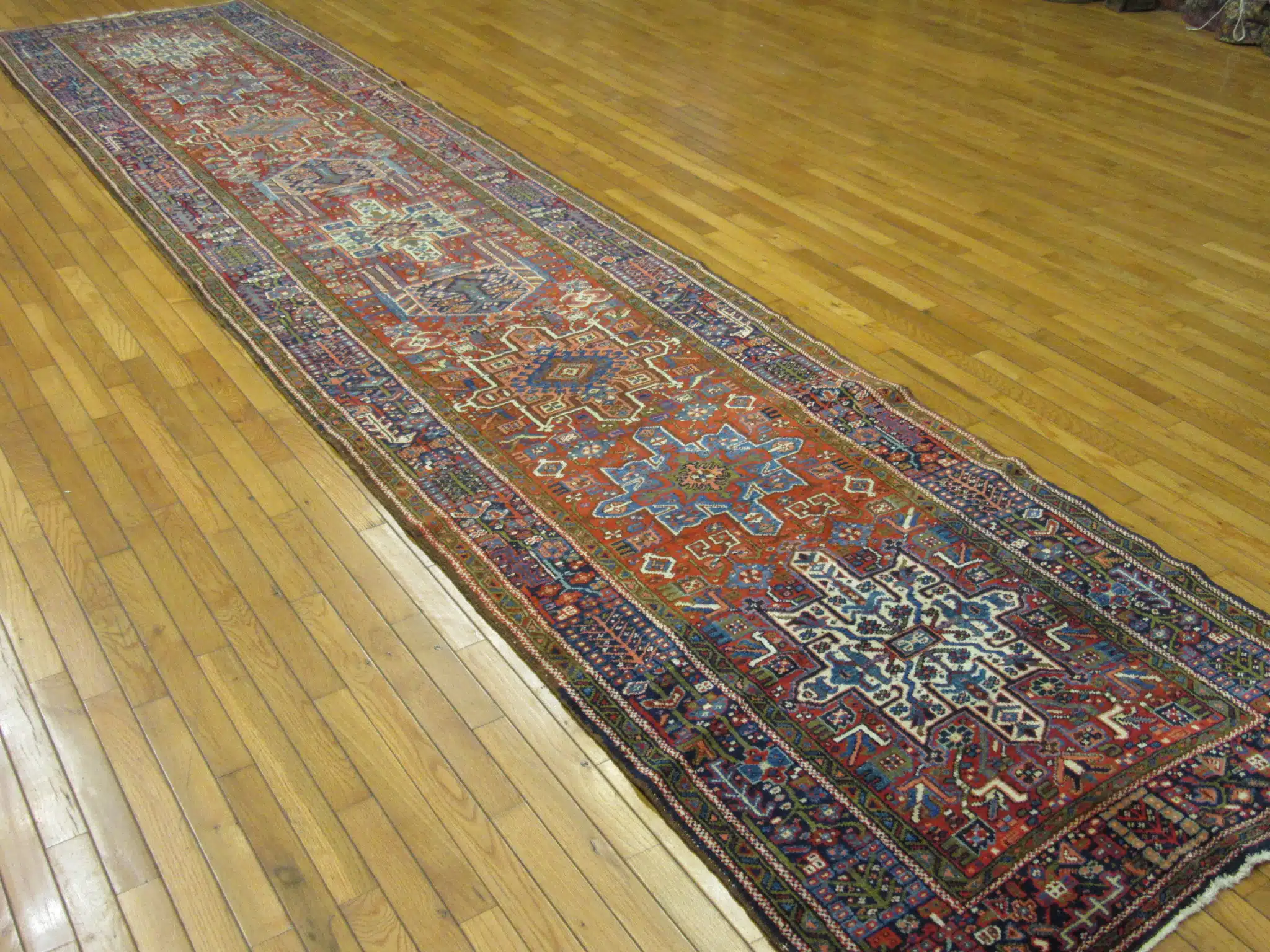 4' x 16' Persia Red Navy Kazak Runner Rug Traditional Hand Knotted Wool - Image 7