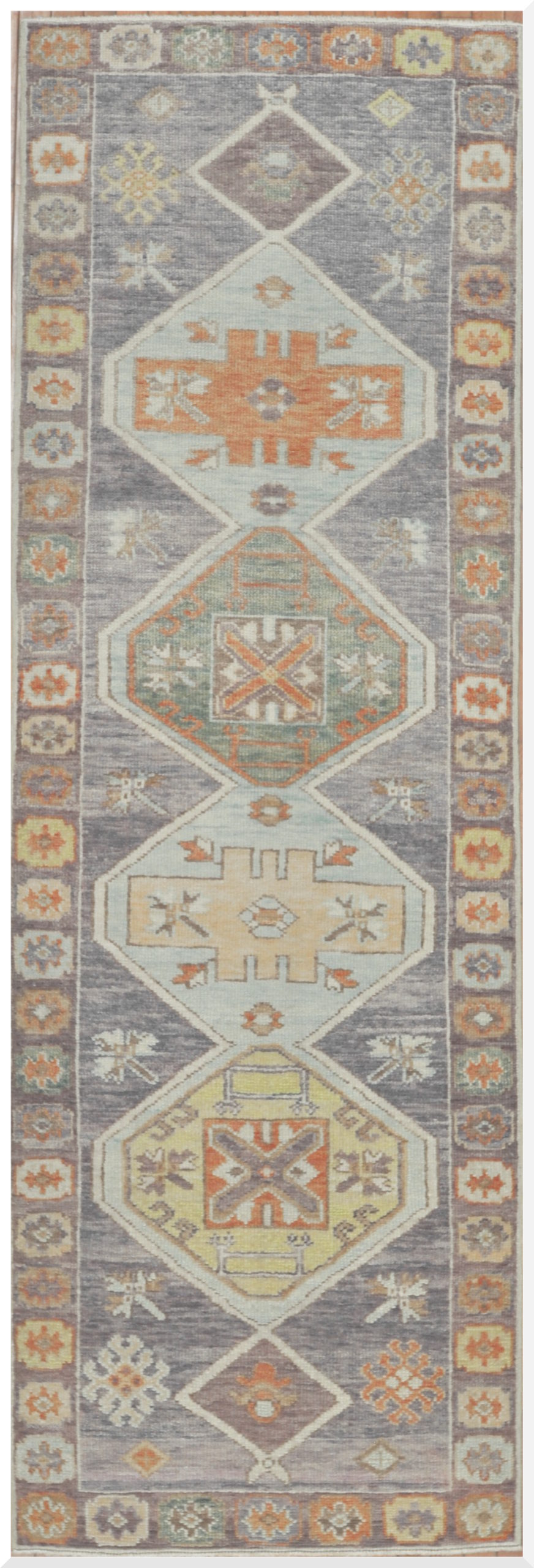 New Handmade Turkish Oushak Runner Rug