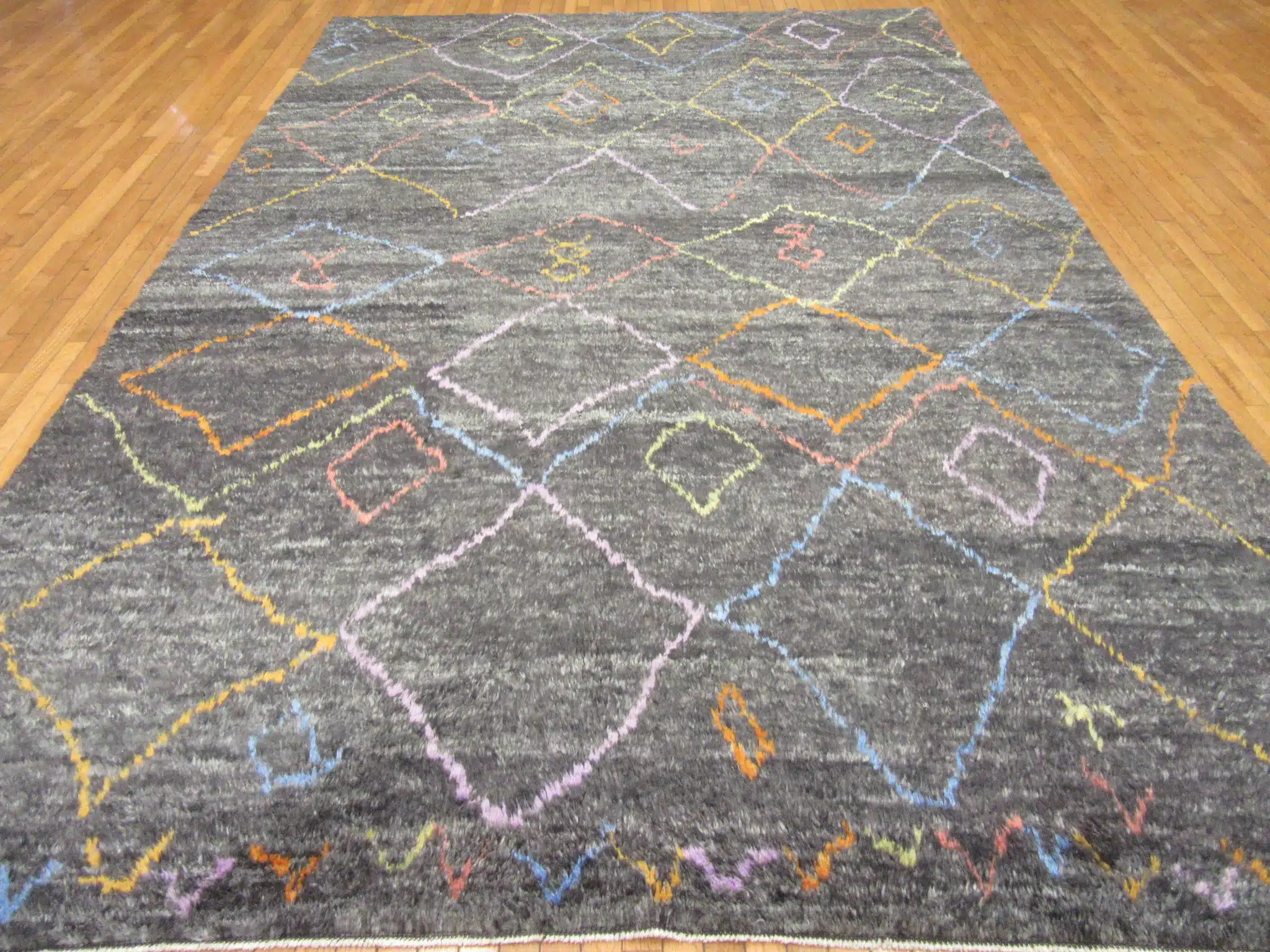 9' x 14' Turkey Charcoal Contemporary Rug Modern Hand Knotted Wool - Image 2