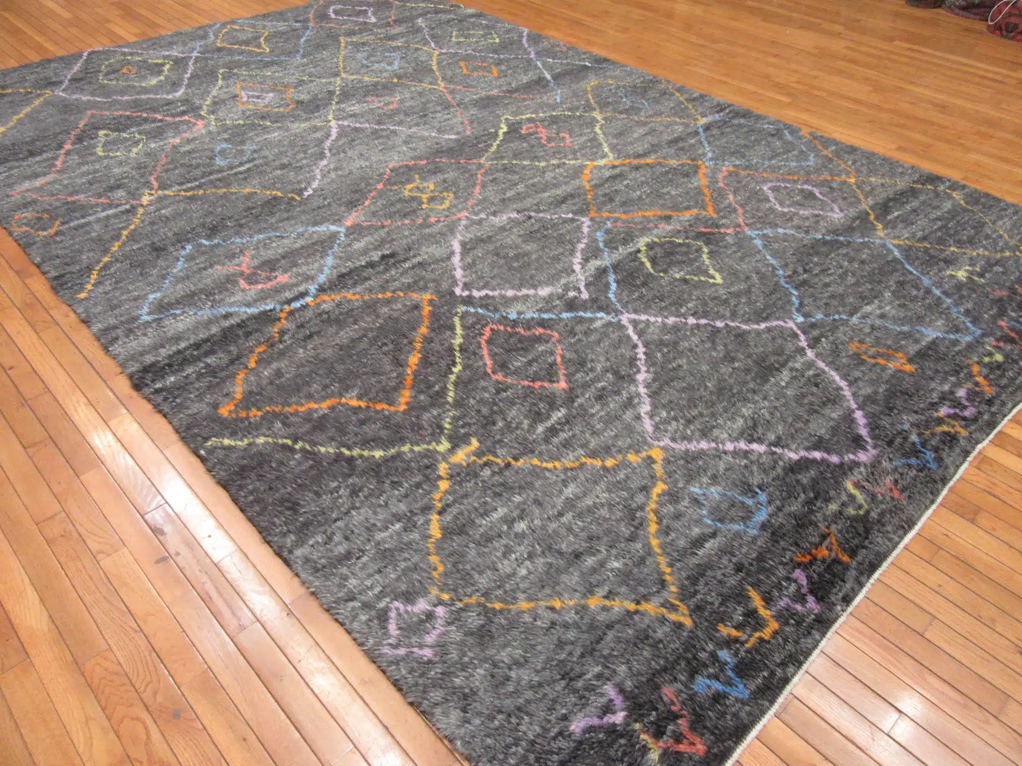 9' x 14' Turkey Charcoal Contemporary Rug Modern Hand Knotted Wool - Image 9