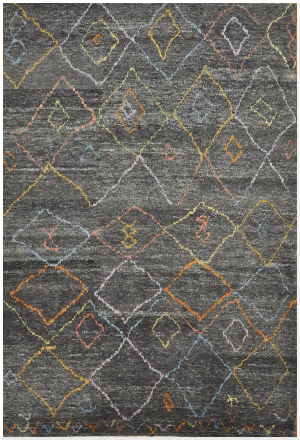 9' x 14' Turkey Charcoal Contemporary Rug Modern Hand Knotted Wool