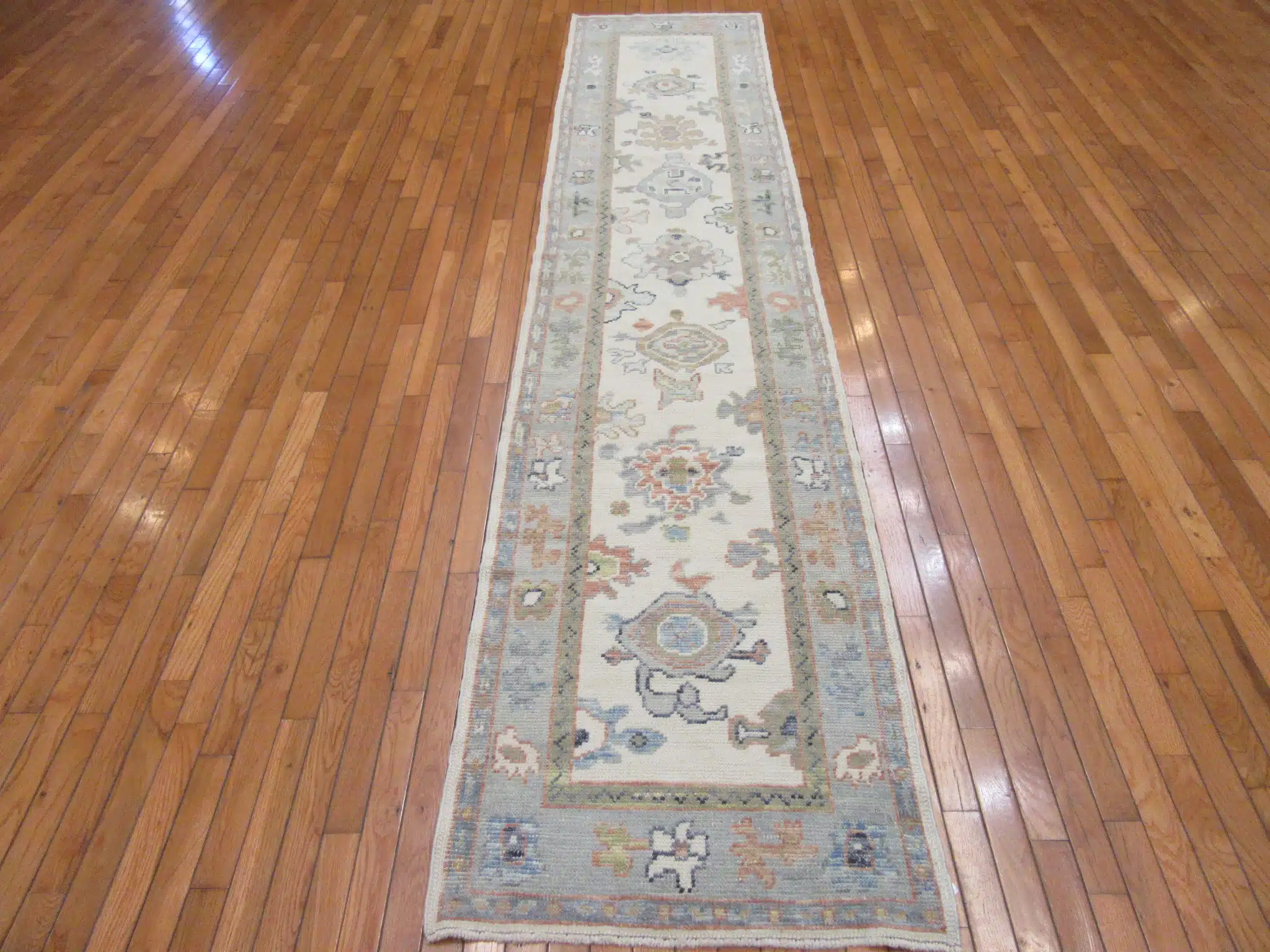 3' x 12' Turkish Oushak Runner Hand Knotted Wool - Image 2