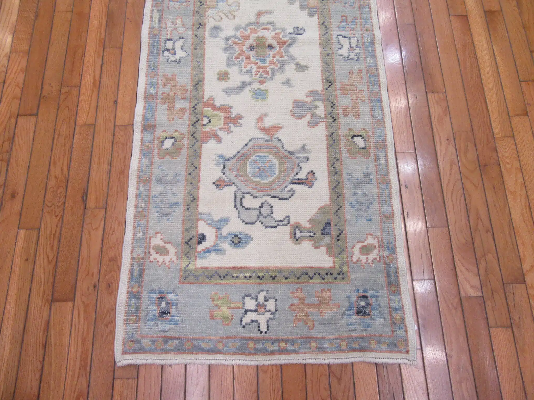 3' x 12' Turkish Oushak Runner Hand Knotted Wool - Image 3