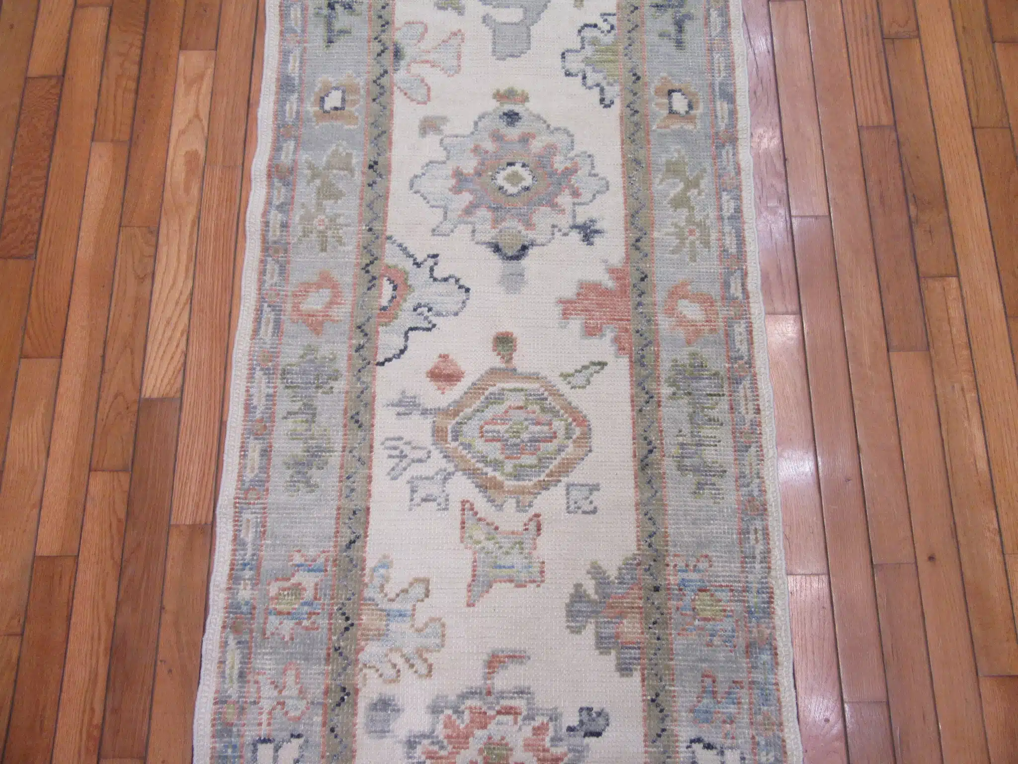 3' x 12' Turkish Oushak Runner Hand Knotted Wool - Image 4