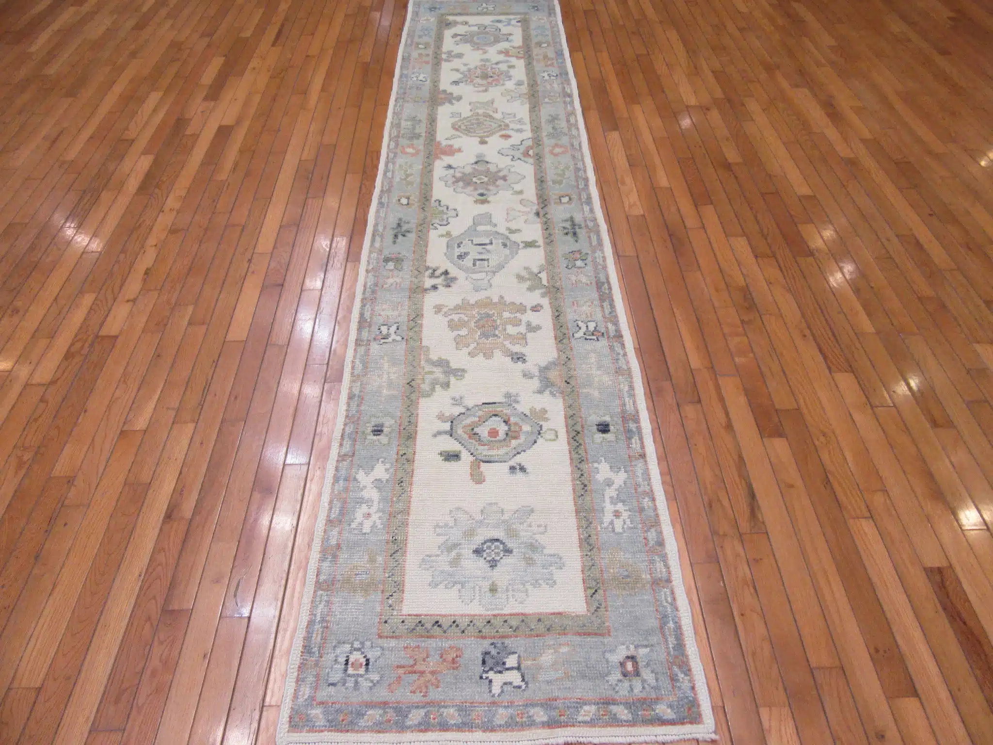 3' x 12' Turkish Oushak Runner Hand Knotted Wool - Image 6
