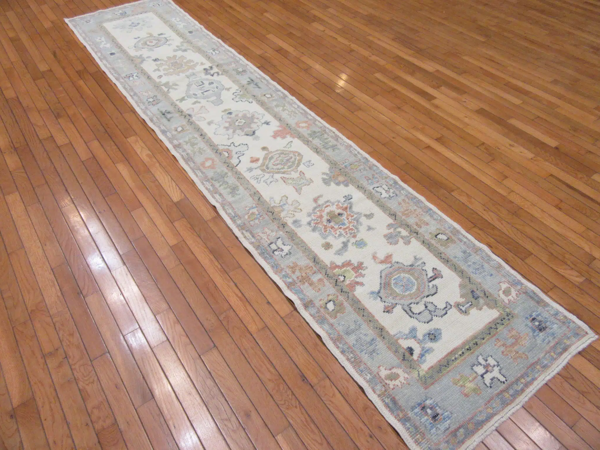 3' x 12' Turkish Oushak Runner Hand Knotted Wool - Image 7