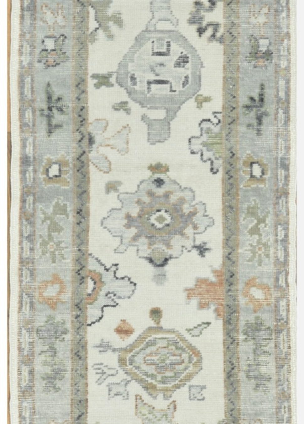 New Hand Knotted Turkish Oushak Runner Rug