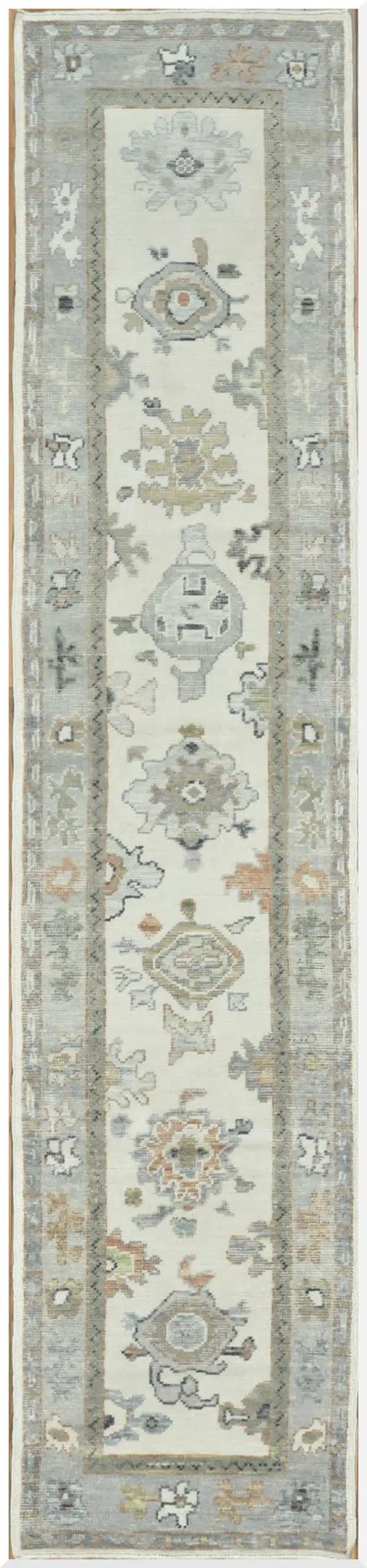 3' x 12' Turkish Oushak Runner Hand Knotted Wool