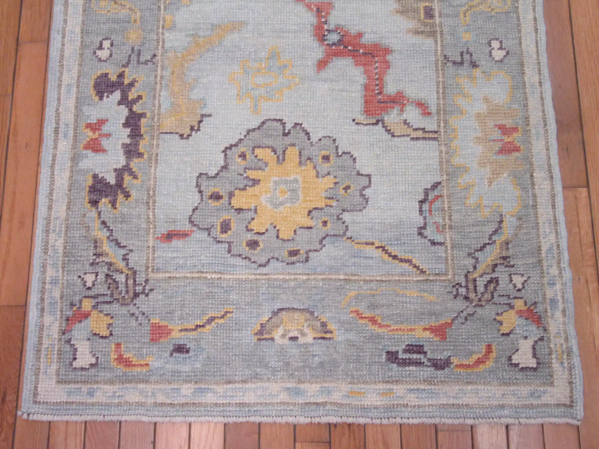 3' x 5' Light Blue Turkish Oushak Rug Hand Knotted Wool - Image 4