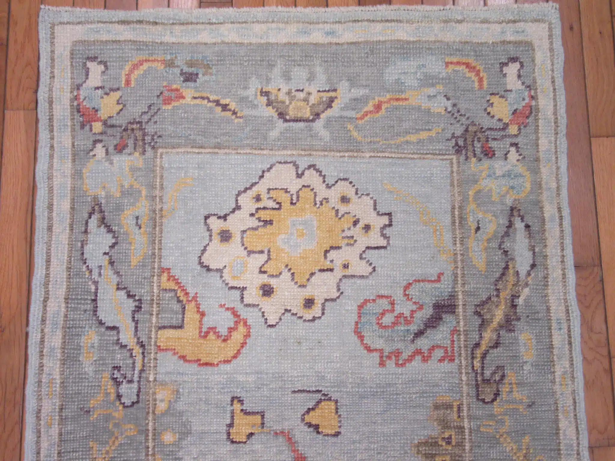 3' x 5' Light Blue Turkish Oushak Rug Hand Knotted Wool - Image 5