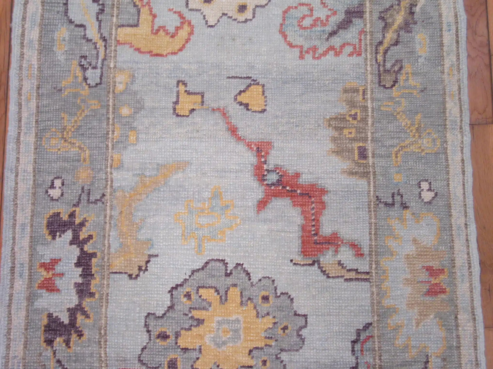 3' x 5' Light Blue Turkish Oushak Rug Hand Knotted Wool - Image 7