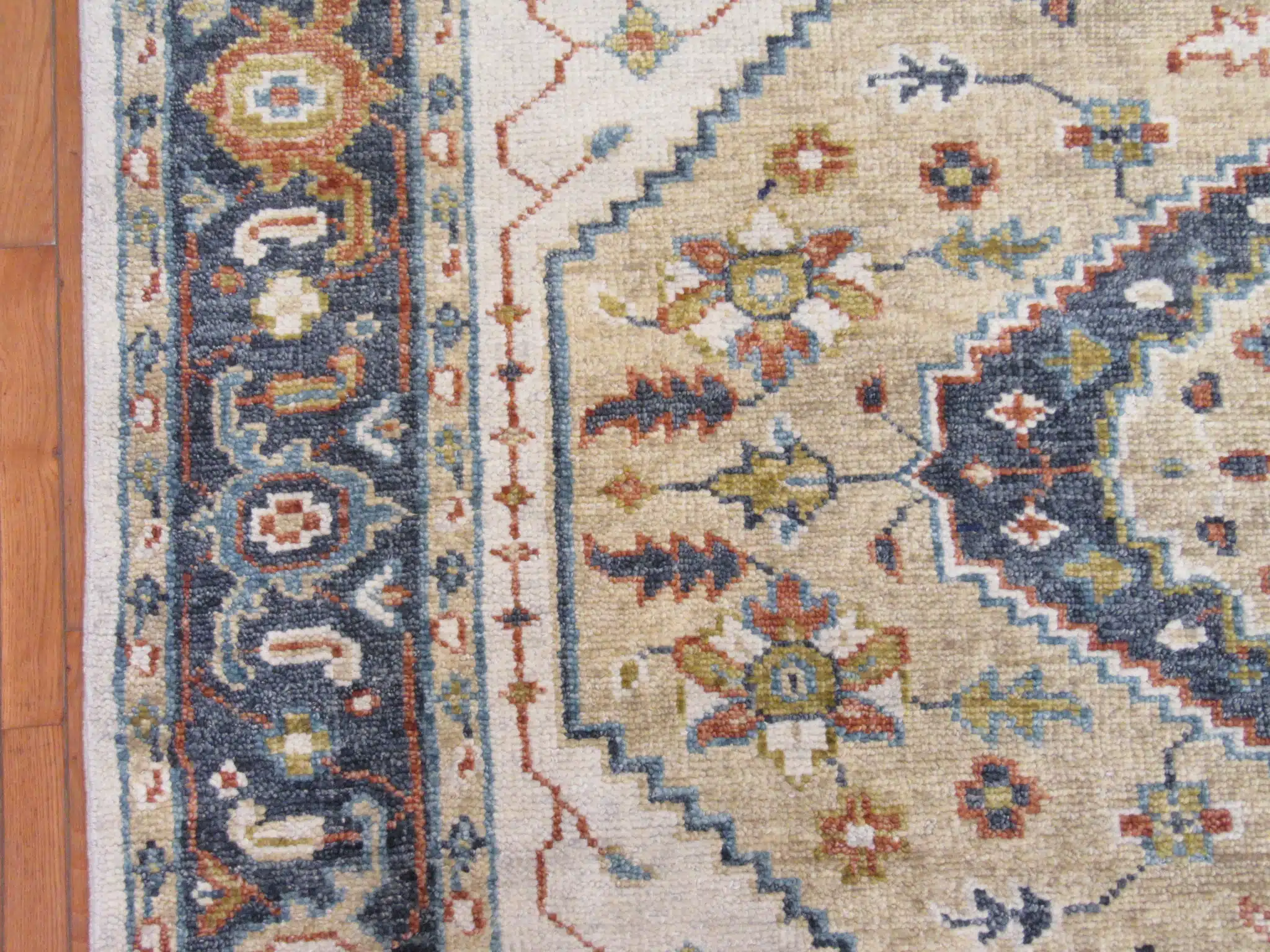 8' x 10' Indian Gold Ziegler Rug – Hand-Knotted Wool - Image 6