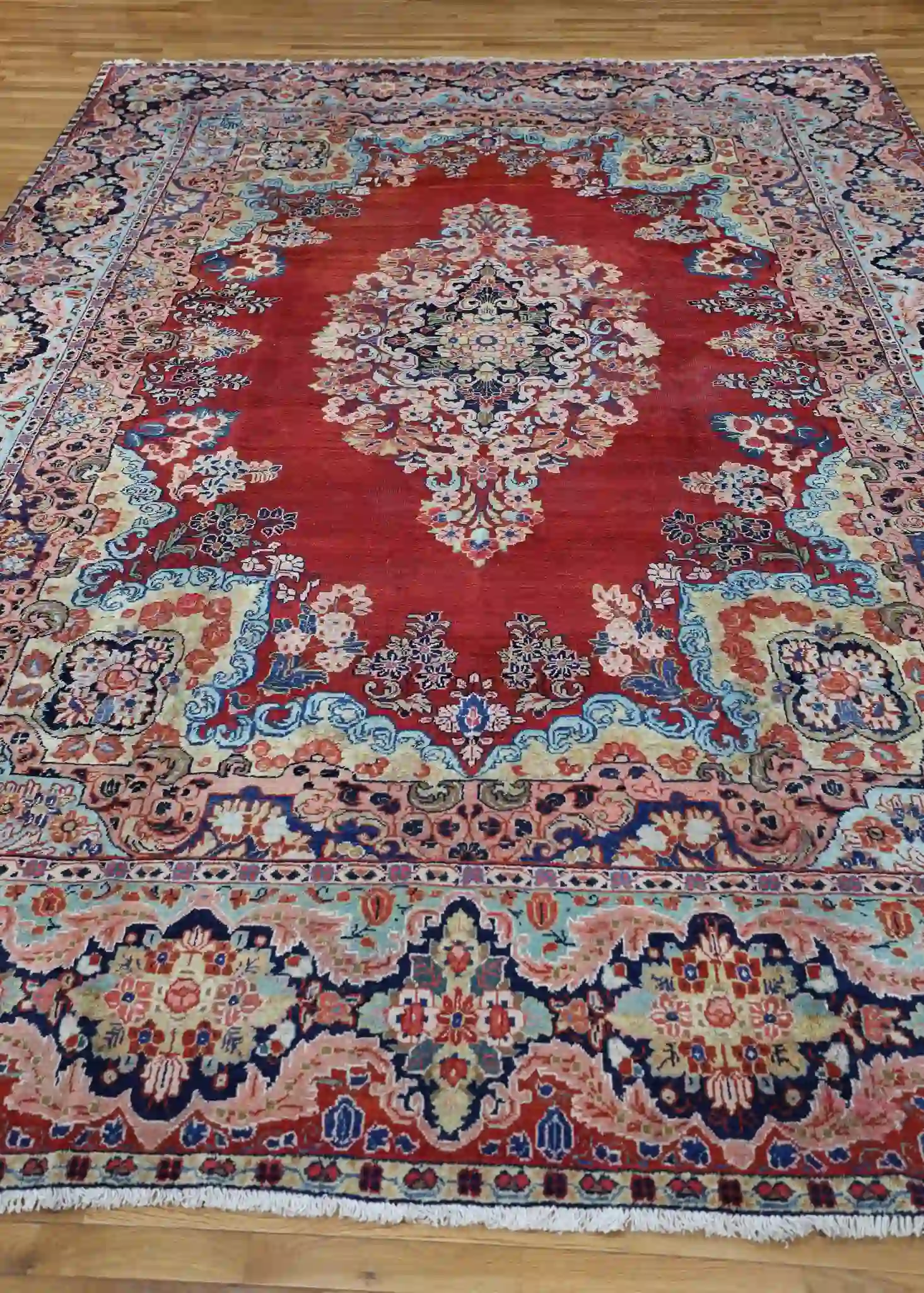 11' x 14' Red Fine Hand-Knotted Persian Mahal Rug – Traditional Wool - Image 2