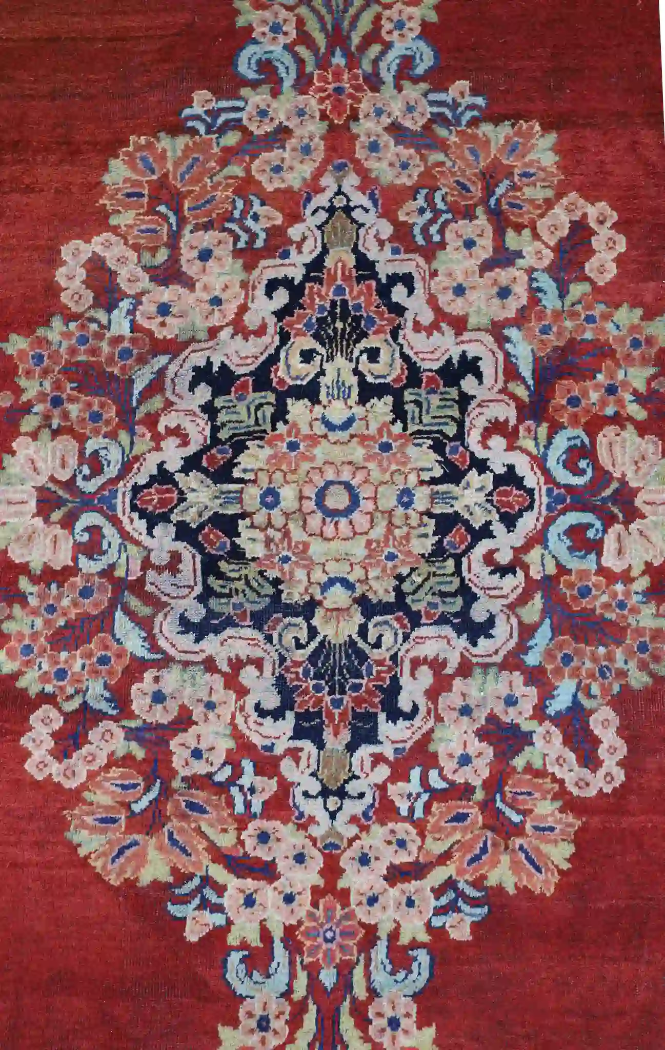 11' x 14' Red Fine Hand-Knotted Persian Mahal Rug – Traditional Wool - Image 7