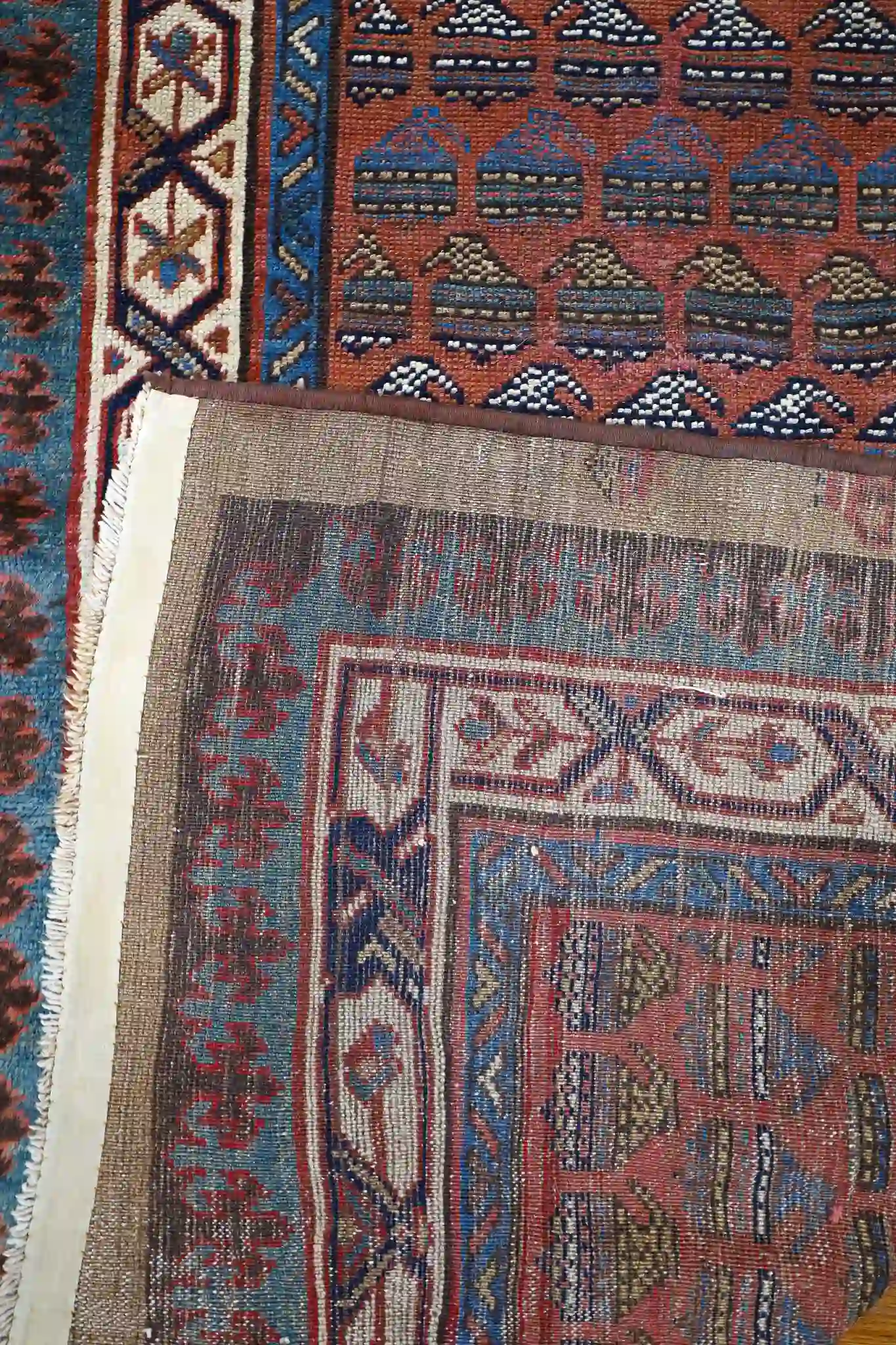 4' x 9' Persian Hashtroud(Camel hair) Rust Wool Runner Rug – Traditional Hand Knotted - Image 8