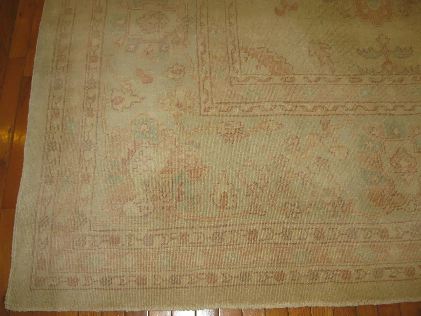 13' x 19' Beige Fine Hand-Knotted Egyptian Sultanabad Rug – Transitional Wool - Image 5
