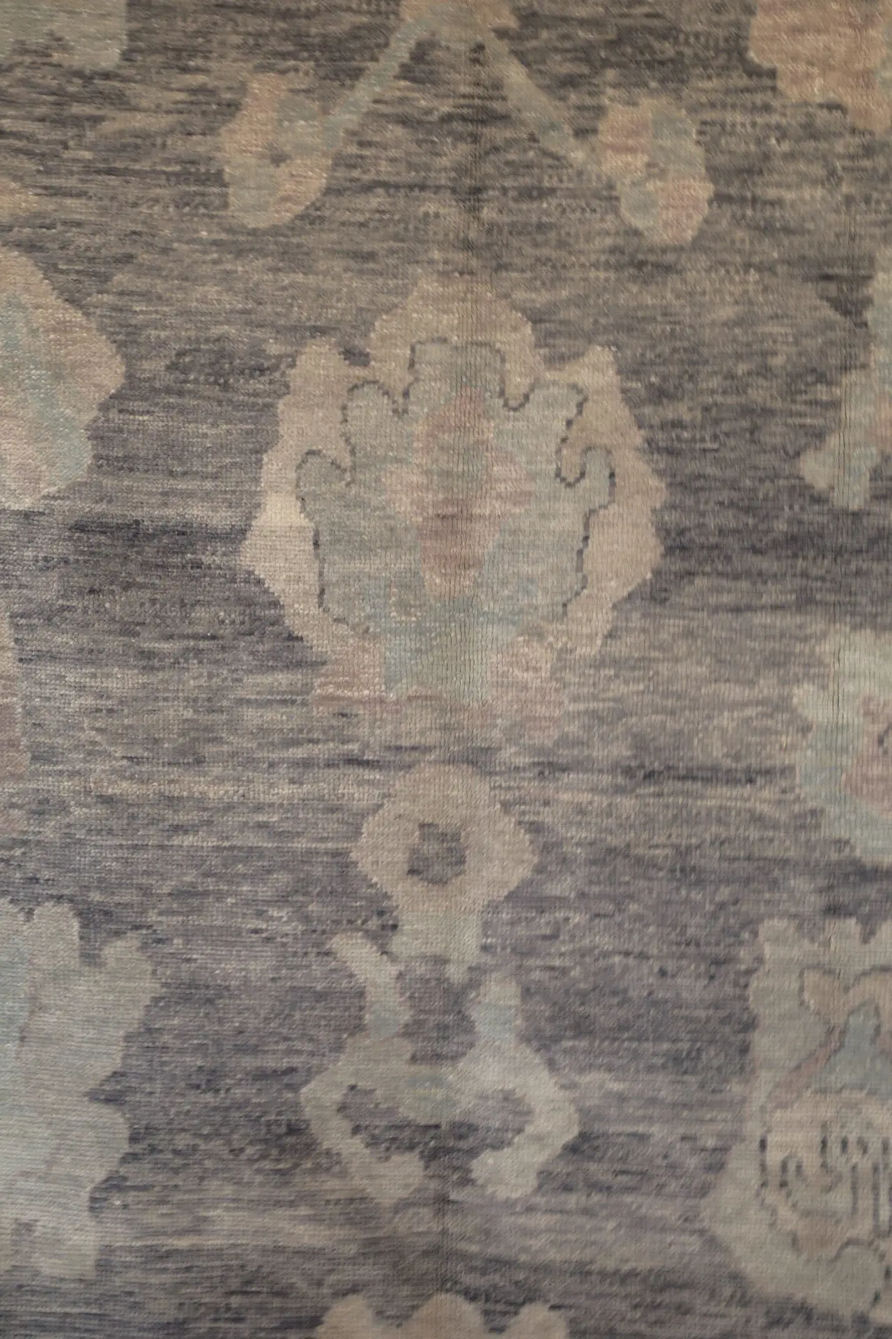 9' x 12' Turkey Cream Blue Gray Oushak Rug New Hand Knotted Wool - Image 3