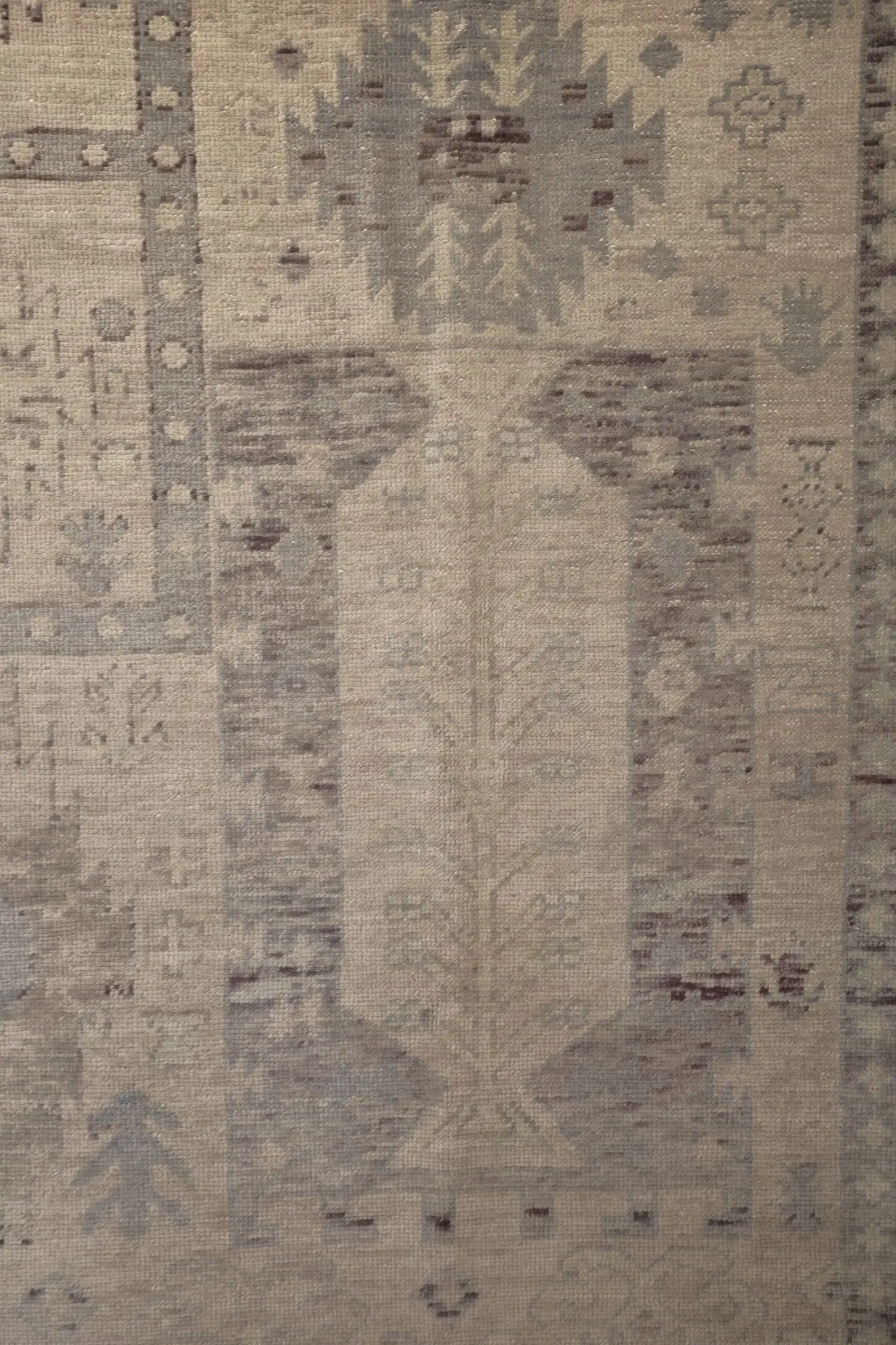 9' x 12' Turkey Neutral-Ivory & Soft Blue Oushak Rug ? Traditional Handwoven Wool - Image 9