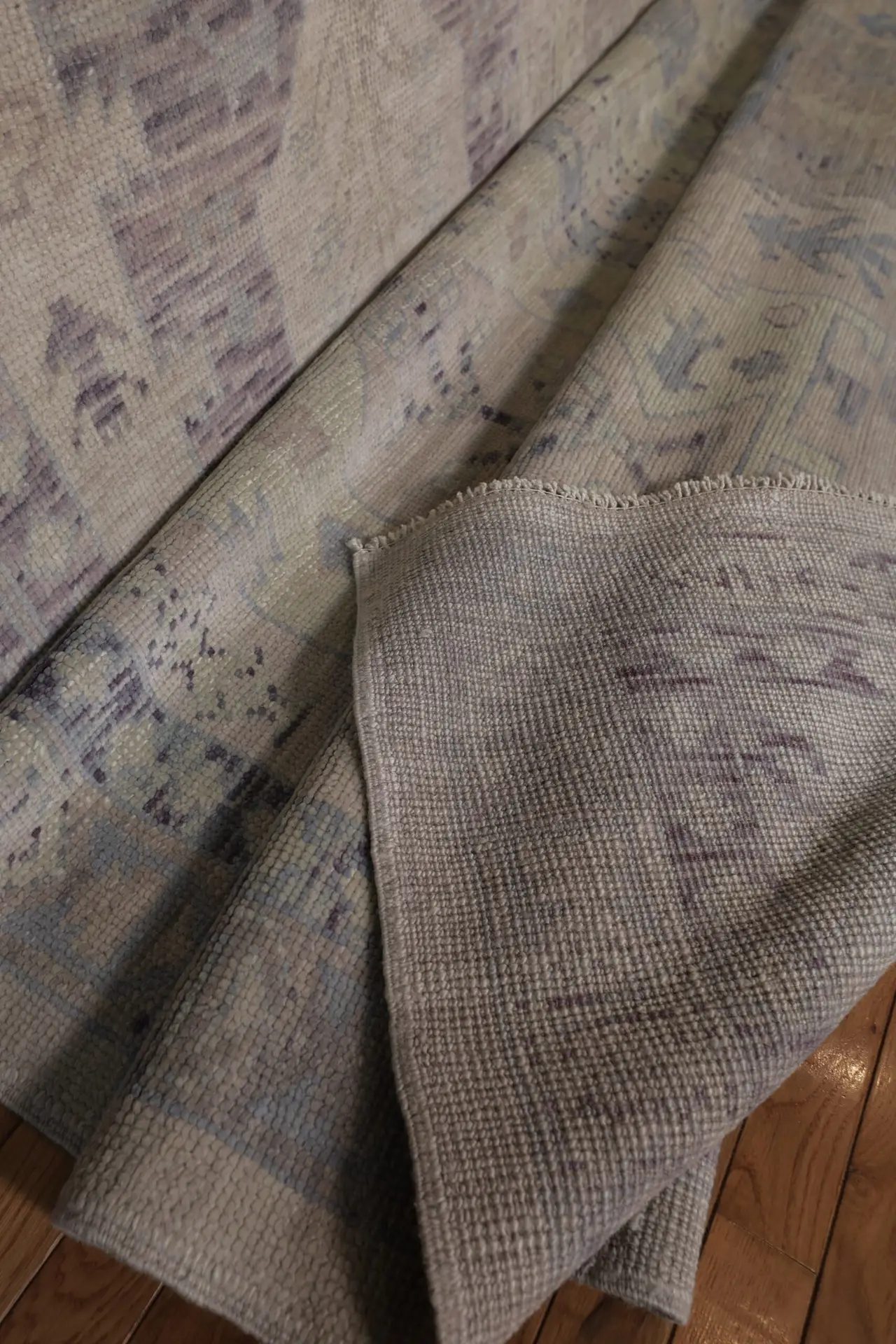 9' x 12' Turkey Neutral-Ivory & Soft Blue Oushak Rug ? Traditional Handwoven Wool - Image 10