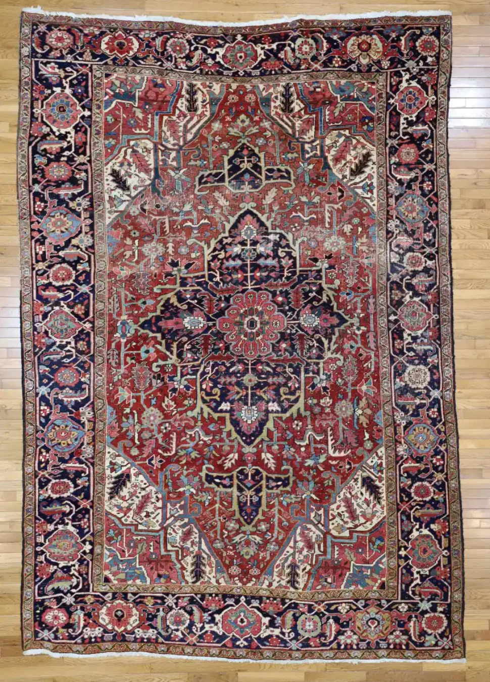 8′ x 12′ Persian Red Heriz Rug ? Hand-Knotted Wool
