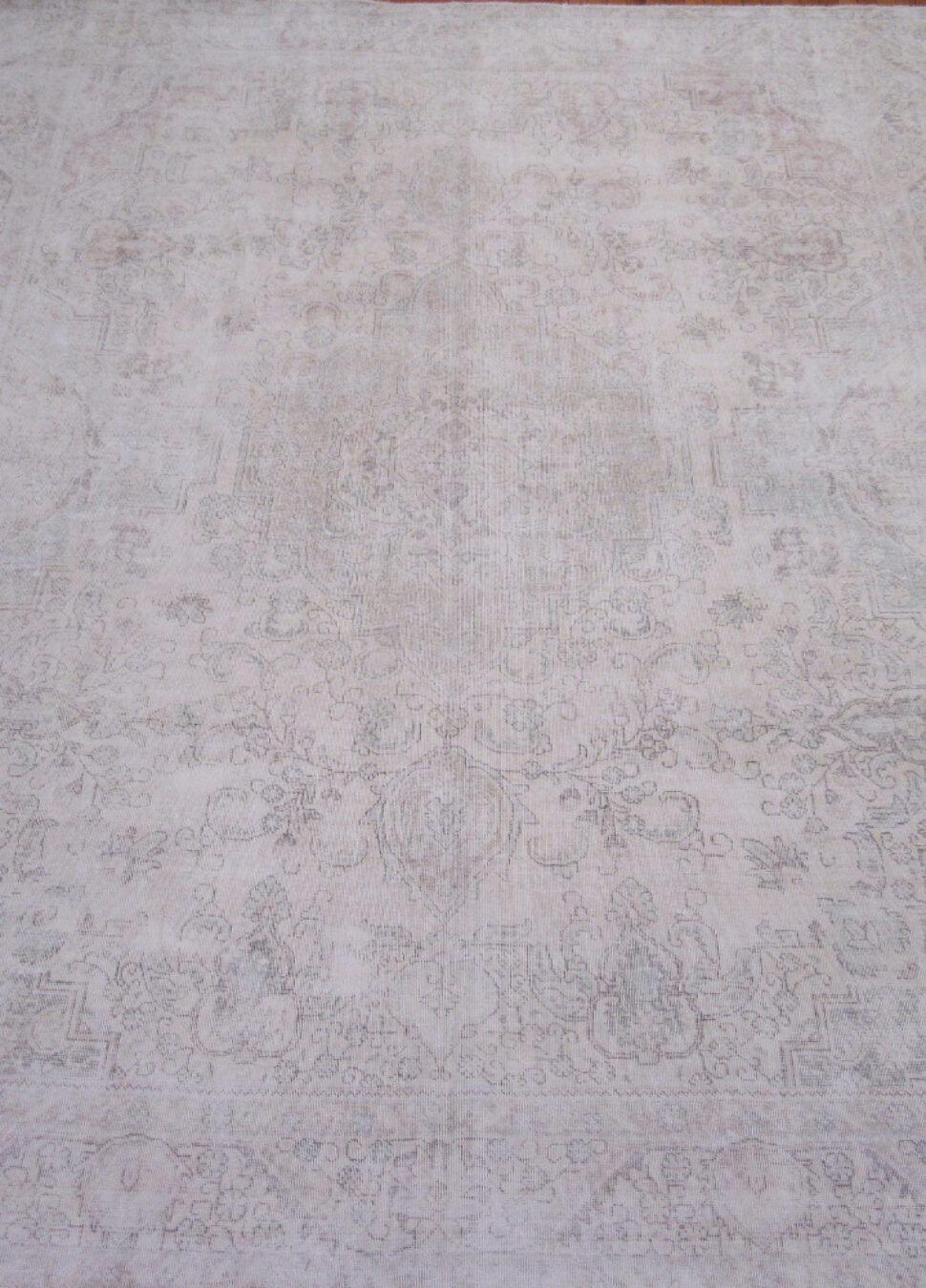 Vintage Hand Knotted Distressed 9 x 12 Wool Persian Tabriz Rug