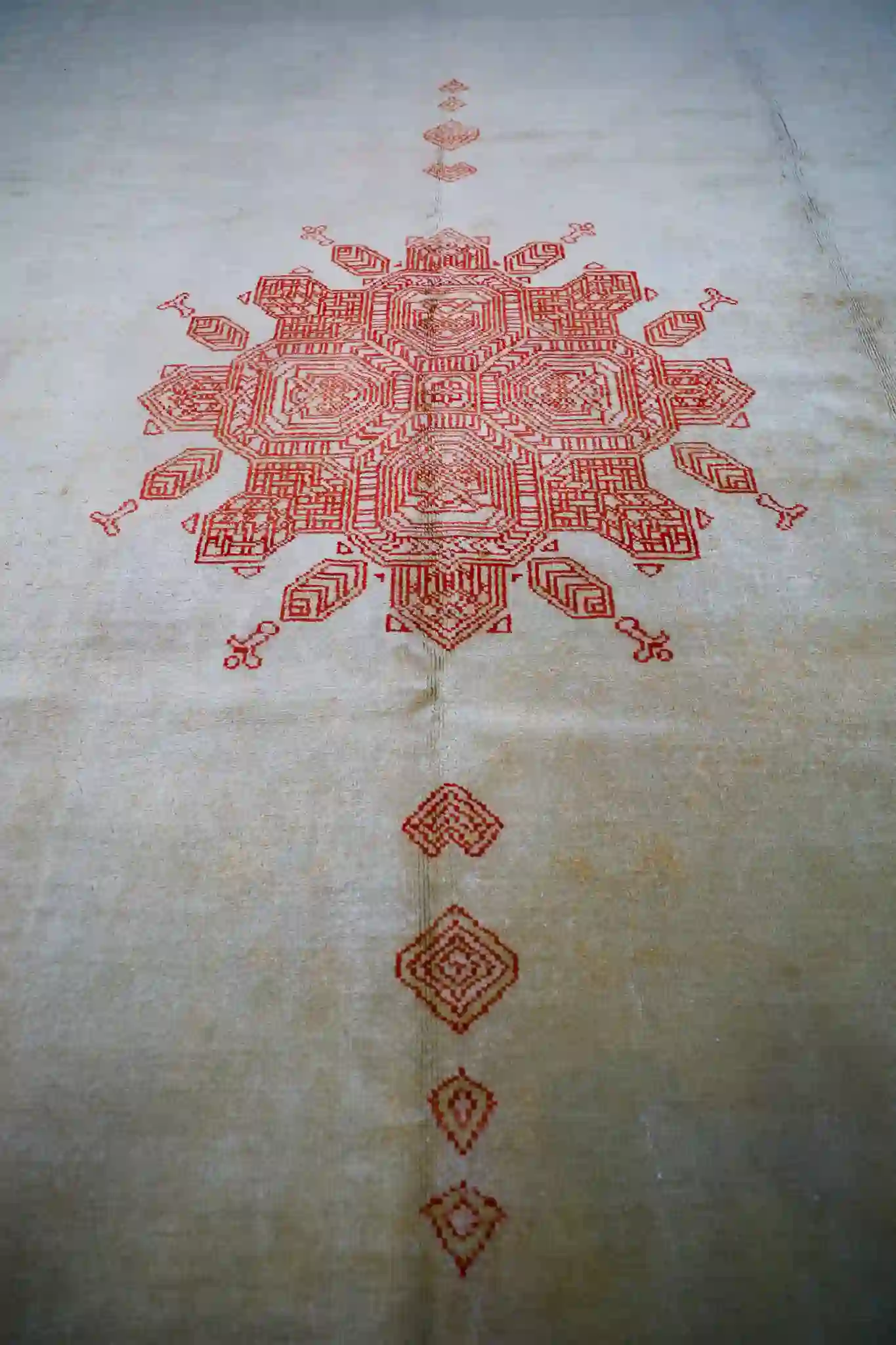 13' x 17' Ivory Fine Hand-Knotted Antique Turkish Oushak – Traditional Wool - Image 4