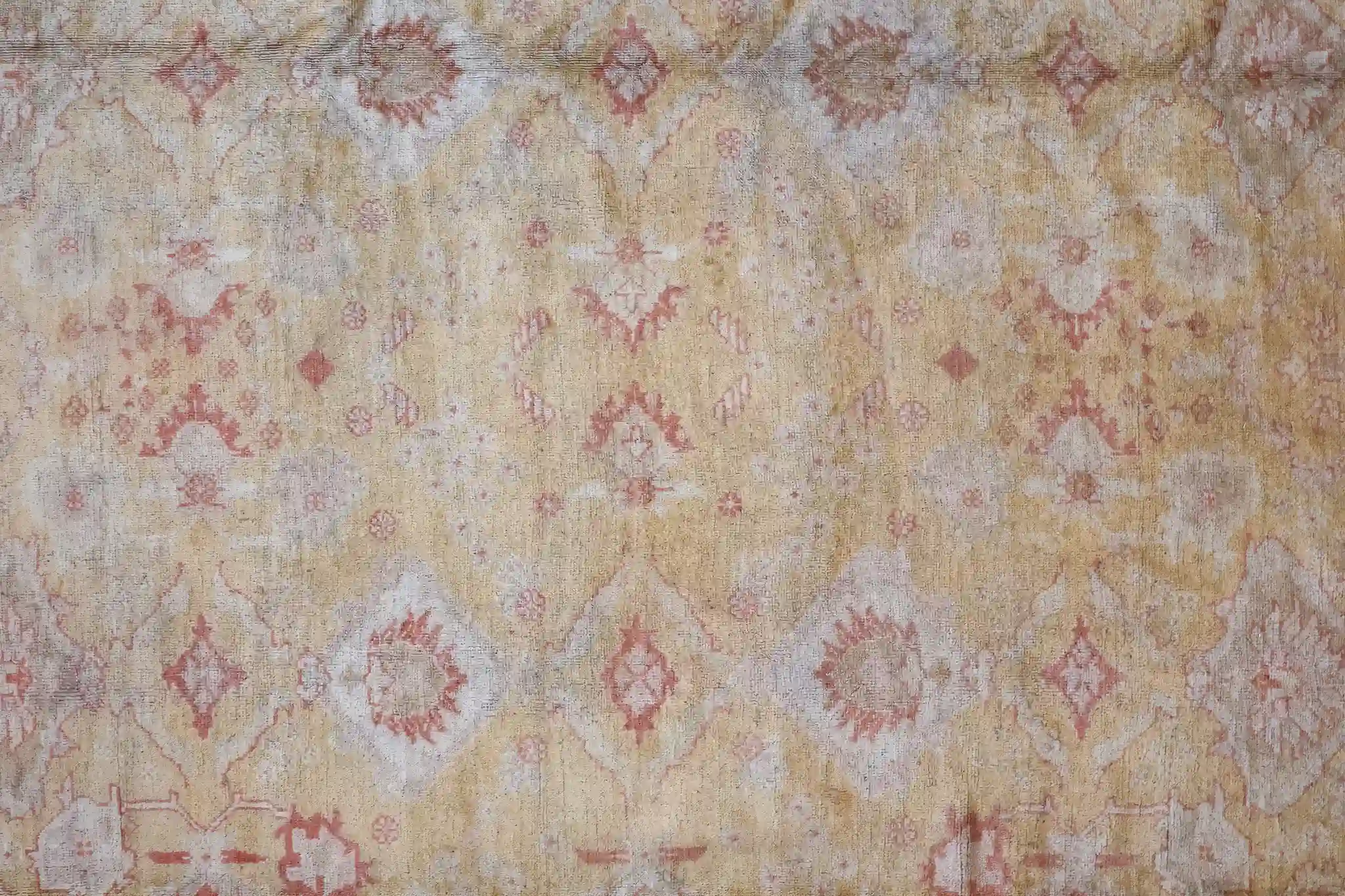 13' x 18' Ivory Fine Hand-Knotted Antique Turkish Oushak Rug – Traditional Wool - Image 4