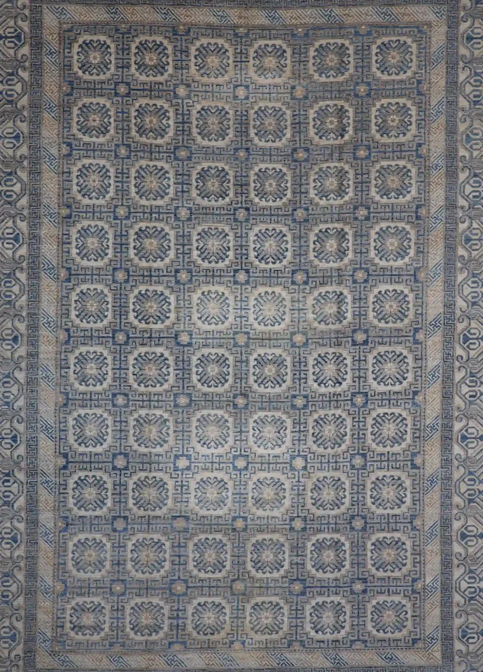 13′ x 18′ Pale Blue Fine Hand-Knotted Pakistani Khotan Rug – Transitional Wool