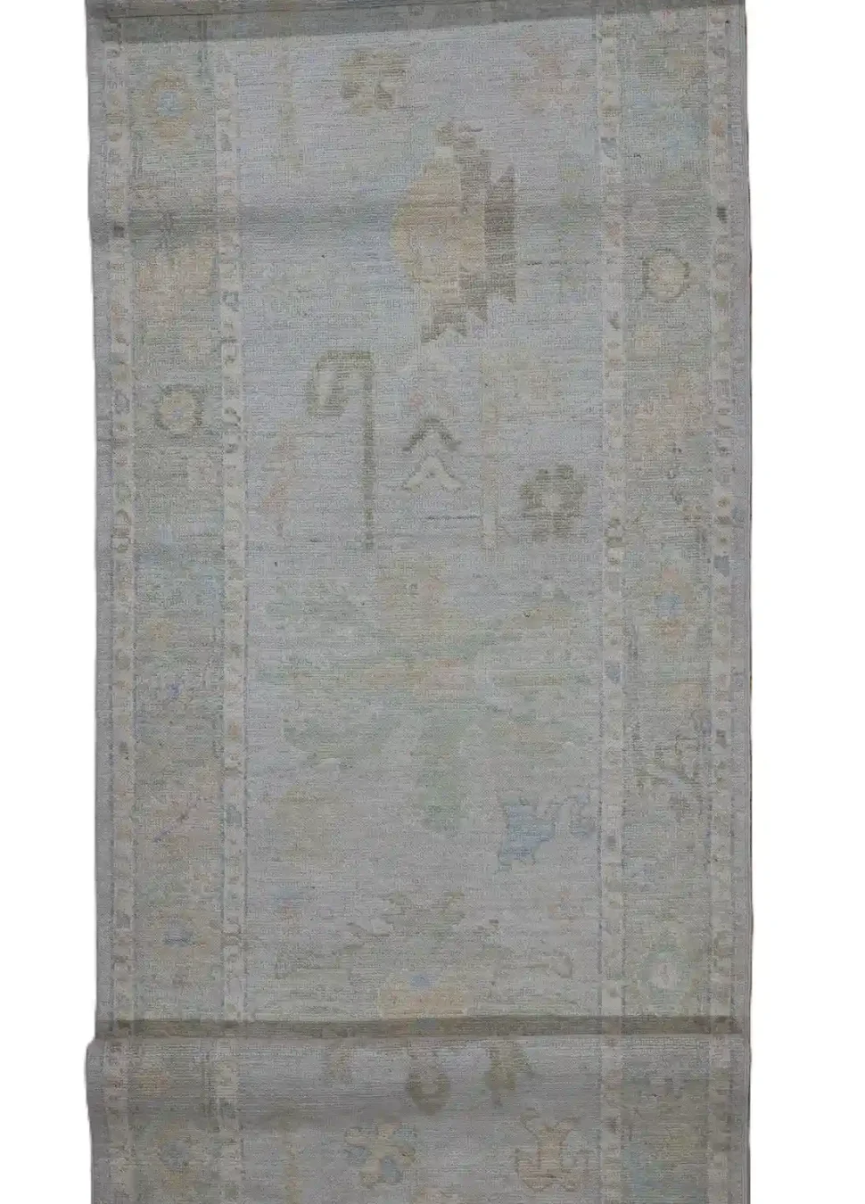 3′ x 16′ Pale Blue Fine Hand-Knotted Afghan Oushak Runner – Traditional Wool
